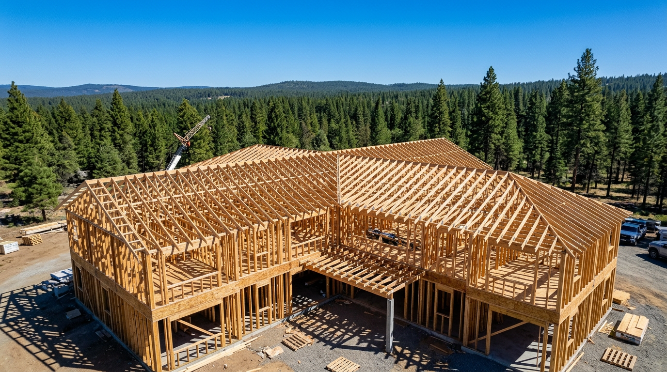 Completed mass timber structure installed to manufacturer specifications